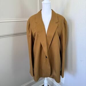 Madewell Oversized Camel Blazer M Slit Cuffs One Button Neutral Layering Sample